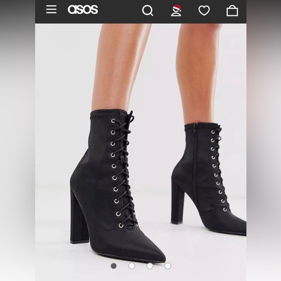 ASOS Pointed Toe Satin Boots - Picture 3 of 3